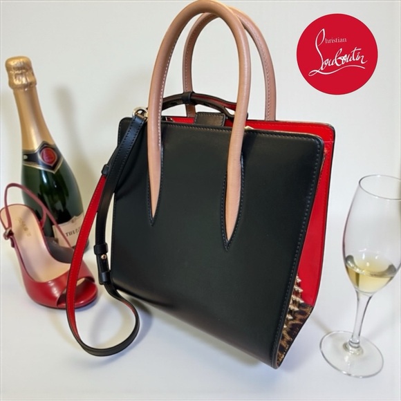 Christian Louboutin Handbags - CHRISTIAN LOUBOUTIN
Calfskin Patent Leopard Studded
Paloma Black 3 Way Bag
